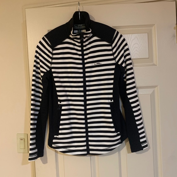 Lauren Ralph Lauren Active Jackets & Blazers - Lauren Ralph Lauren Active Black/White Striped Jacker sz S